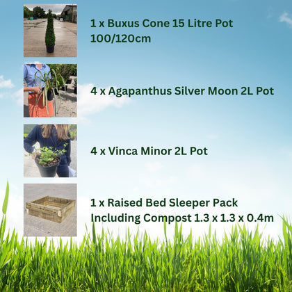 Raised Bed Planter Including Statement Border Pack & Compost