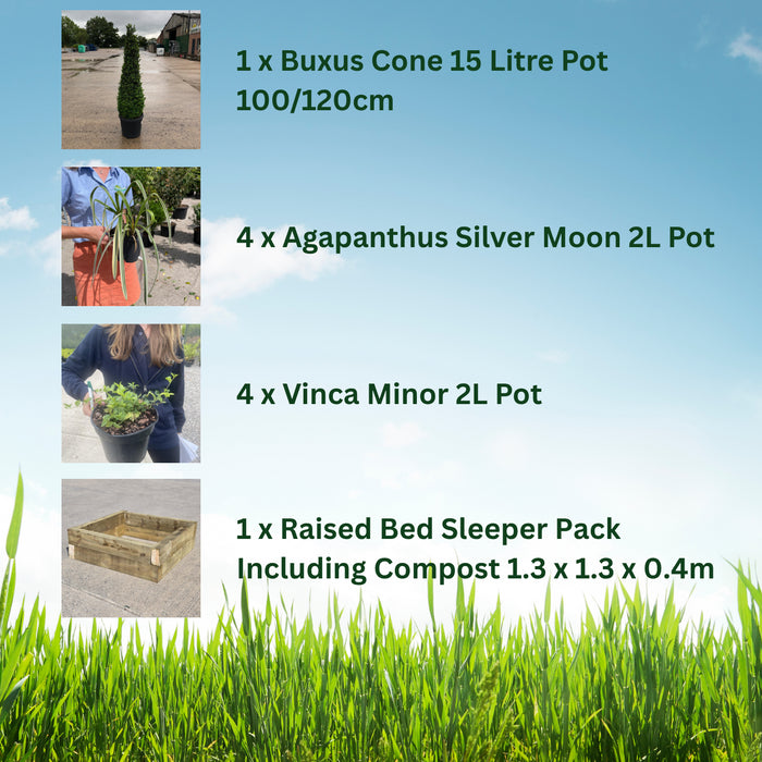 Raised Bed Planter Including Statement Border Pack & Compost