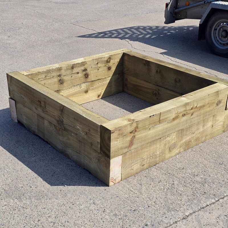Raised Bed Sleeper Pack Including Compost 1.3 x 1.3 x 0.4m