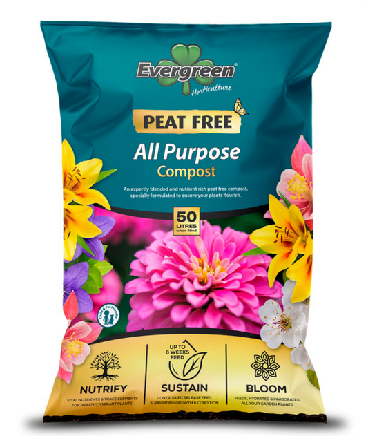 Evergreen All Purpose Peat Free Compost 50 Litres
