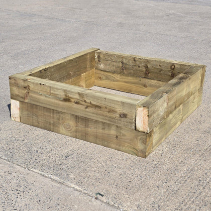 Raised Bed Sleeper Pack Including Compost 1.3 x 1.3 x 0.4m