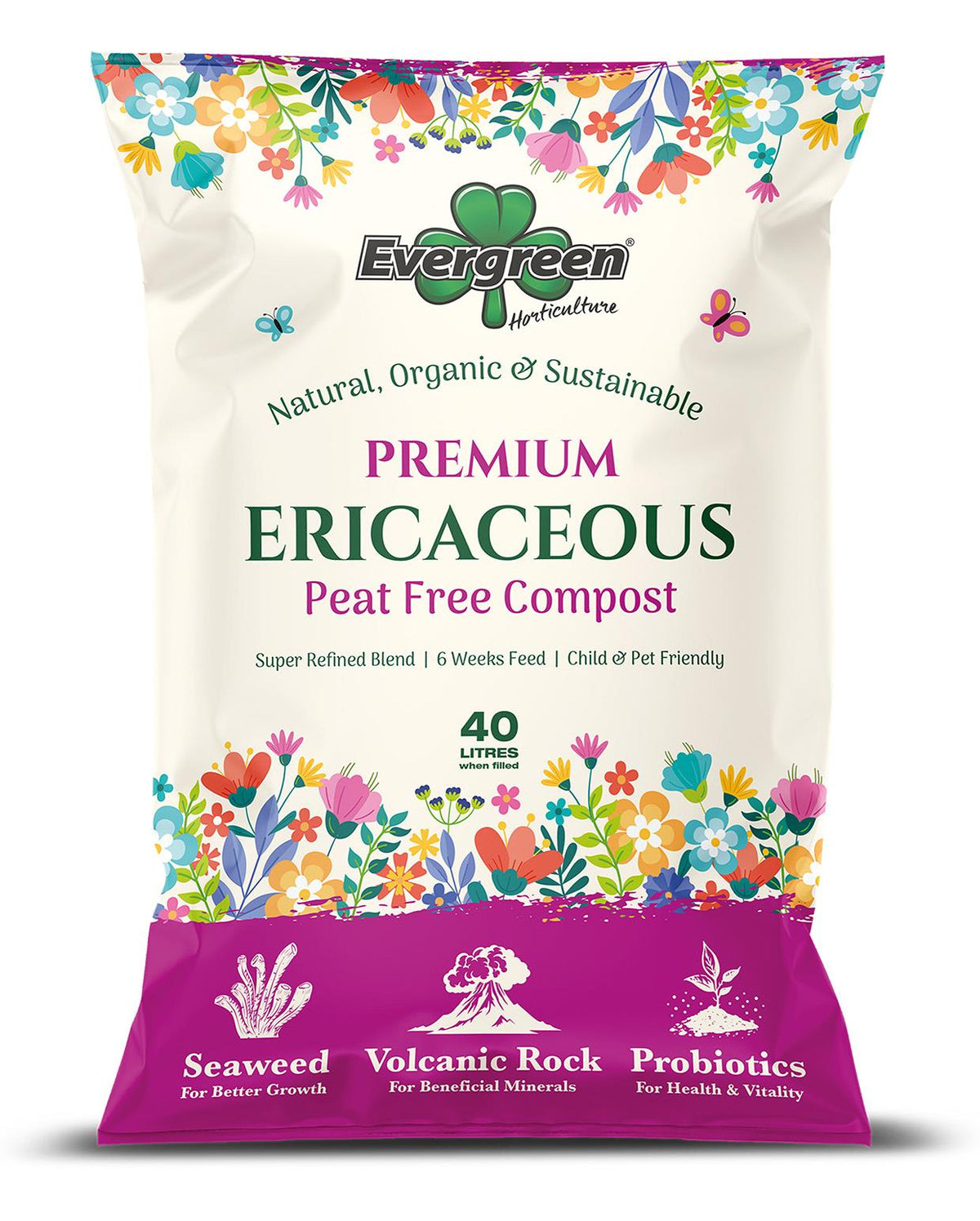 Evergreen Premium Ericaceous Peat Free Compost 40 Litres