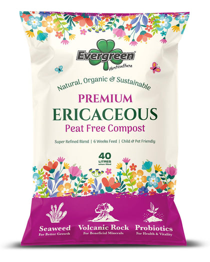 Evergreen Premium Ericaceous Peat Free Compost 40 Litres
