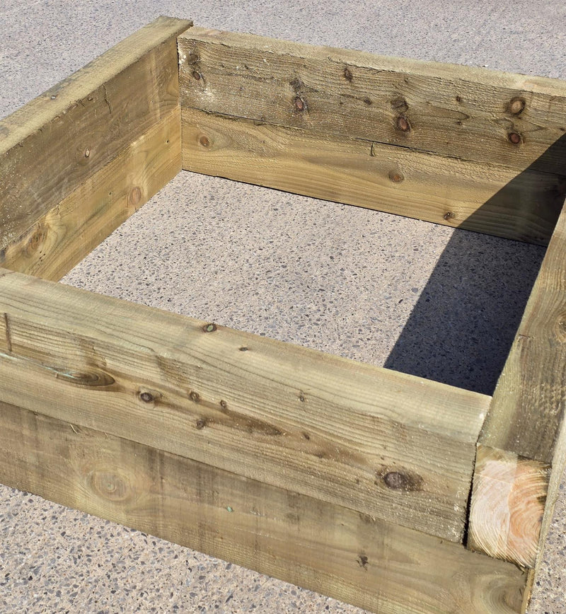 Raised Bed Sleeper Pack Including Compost 1.3 x 1.3 x 0.4m